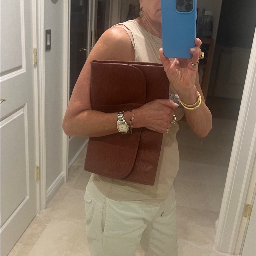 Carlos Falchi Oversized Python Clutch - image 8